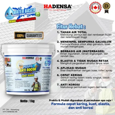 Pelapis Anti Bocor Solusi Bitumen Waterproofing Segala Permukaan (Logam, Beton, Atap Ringan) – Water Based, Cepat Kering & Ramah Lingkungan