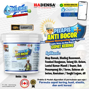 Pelapis Anti Bocor Solusi Bitumen Waterproofing Segala Permukaan (Logam, Beton, Atap Ringan) – Water Based, Cepat Kering & Ramah Lingkungan