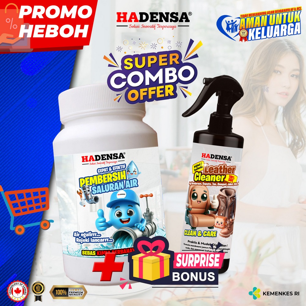 Combo#3 - Pembersih Saluran Air + Pembersih Produk dari Kulit (Leather Cleaner) Hadensa